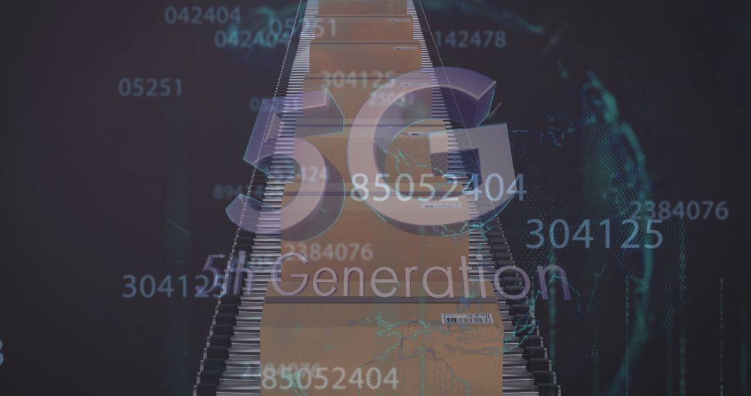 Abstract 5G Concept with Global Shipping and Technology Elements