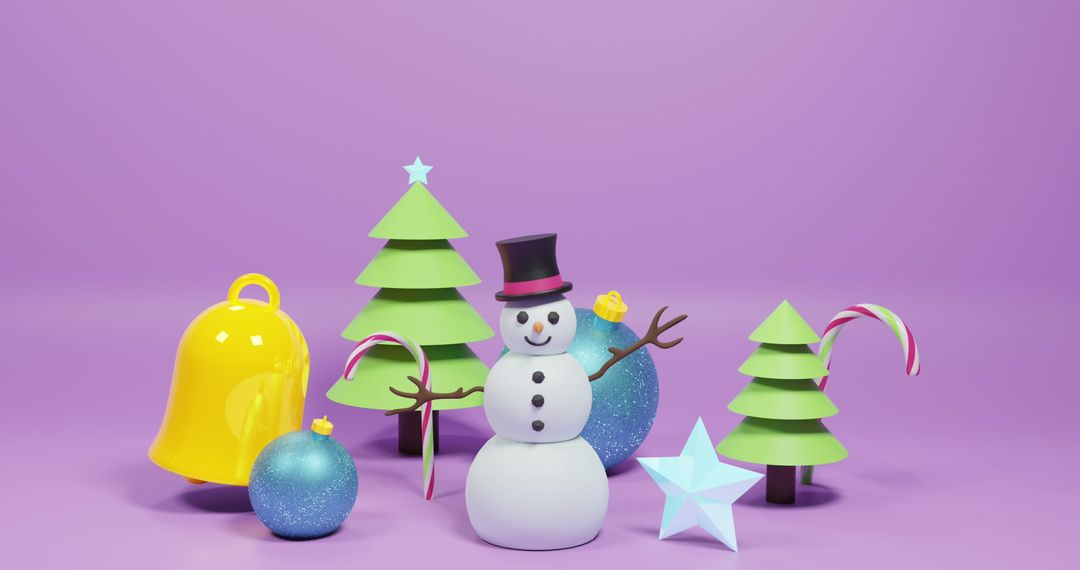 Festive Snowman with Colorful Christmas Ornaments