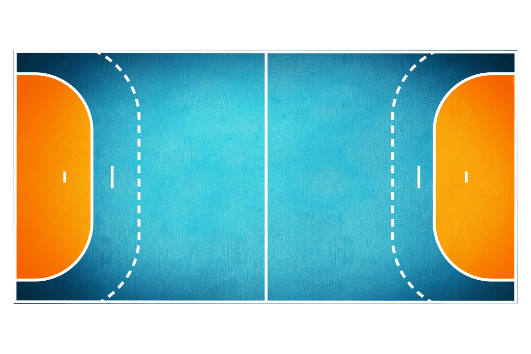 Digital Handball Court Illustration on Transparent Background