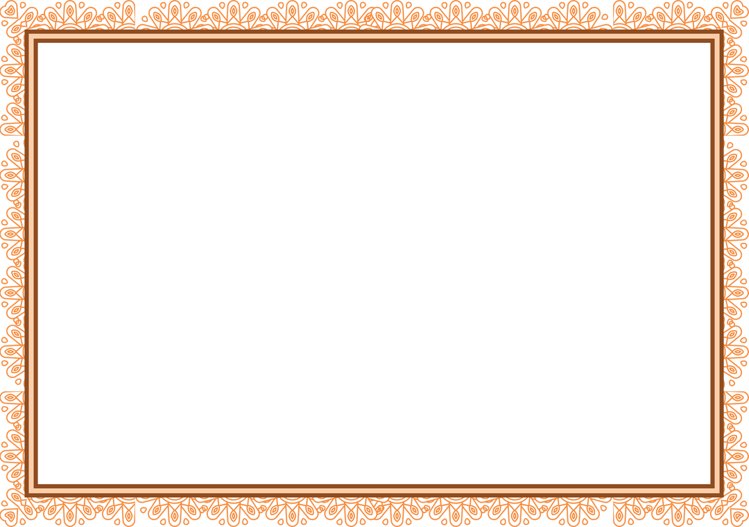 Decorative Golden Frame with Copy Space on Transparent Background