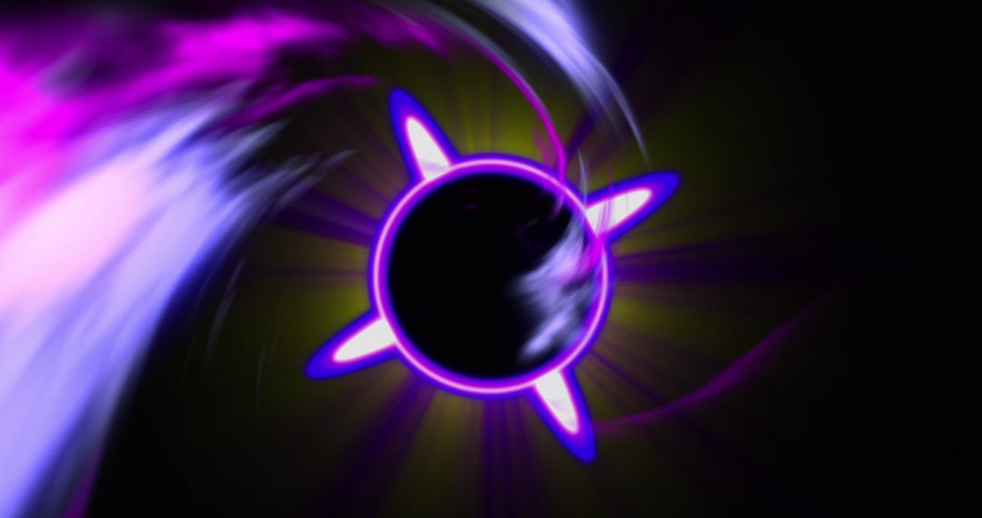 Abstract Cosmic Circle with Vivid Neon Glows