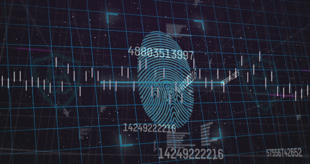 Digital Fingerprint Over Financial Data Visualization