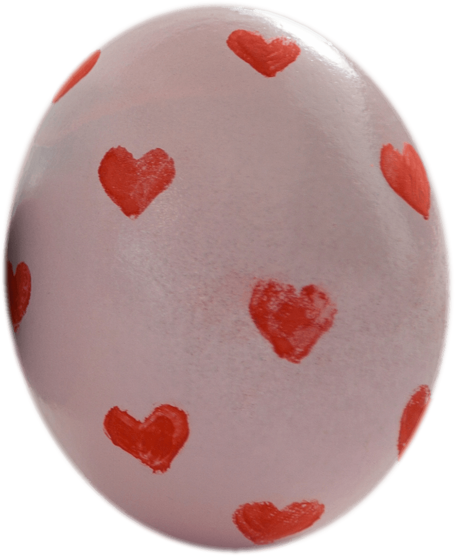 Transparent Easter Egg with Heart Pattern Theme Decor