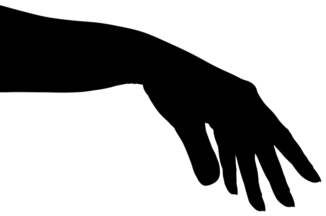 Transparent Silhouette of Hand with Open Palm