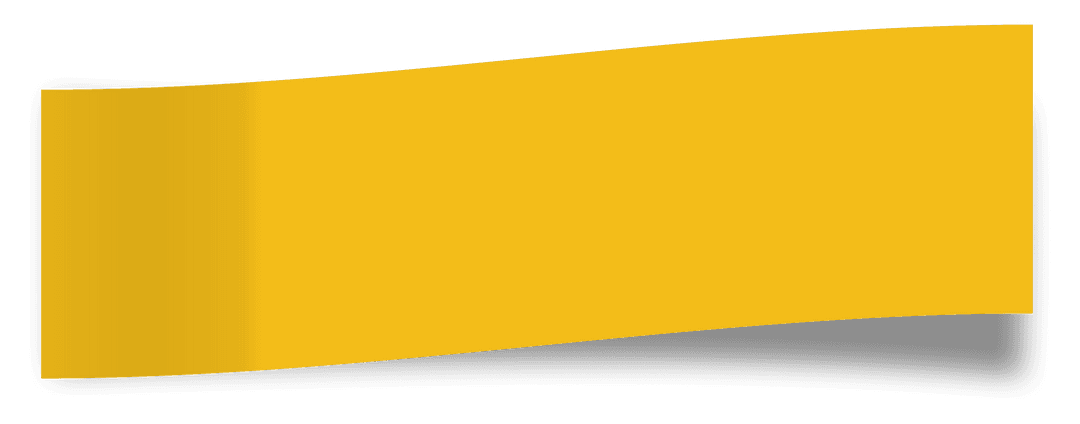 Yellow Banner Illustration on Transparent Background with Copy Space