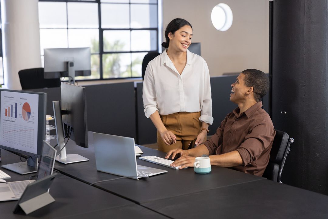 Modern Office Collaboration Between Professional Colleagues