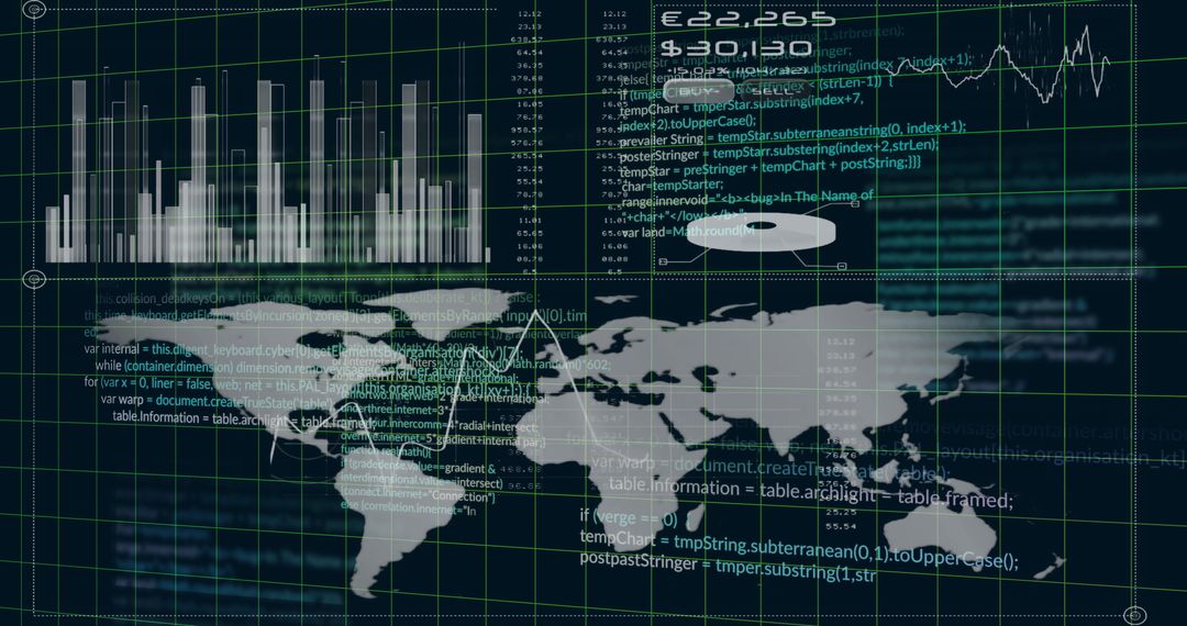 Global Finance and Data Processing Technology Concept