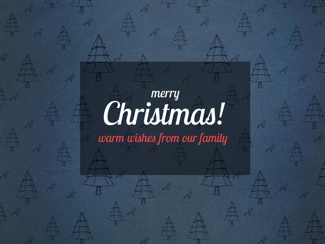 Christmas Greeting Card Design with Festive Tree Background