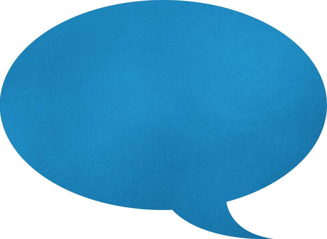 Transparent Blue Oval Speech Bubble with Shadow Effect