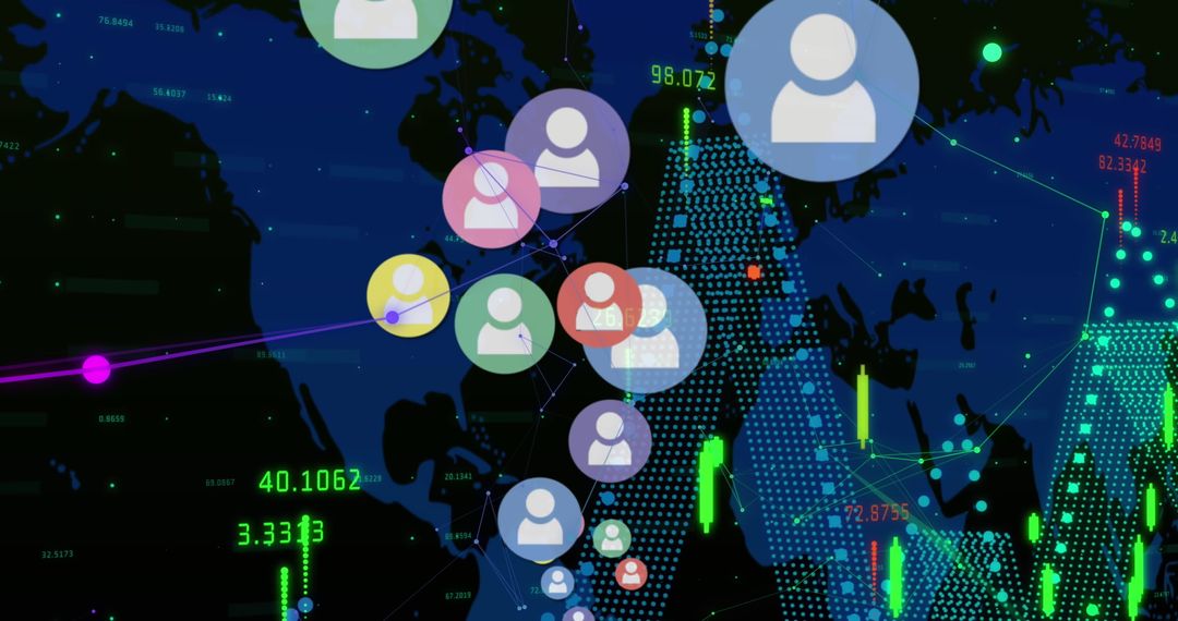 Symbols Overlapping Digital Frontier World Exchange in Vibrant Twist