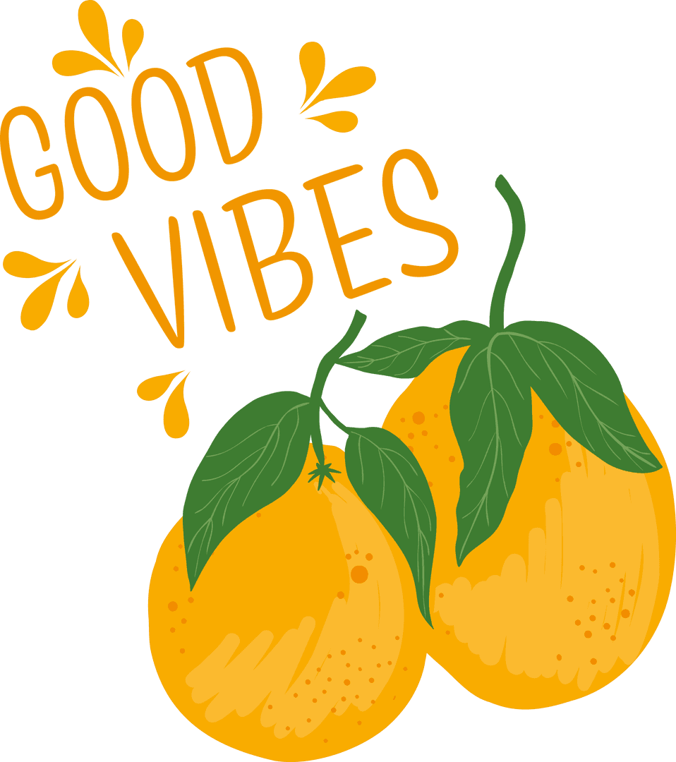 Lemon Duo with Good Vibes Text on Transparent Background - Download Free Stock Images Pikwizard.com