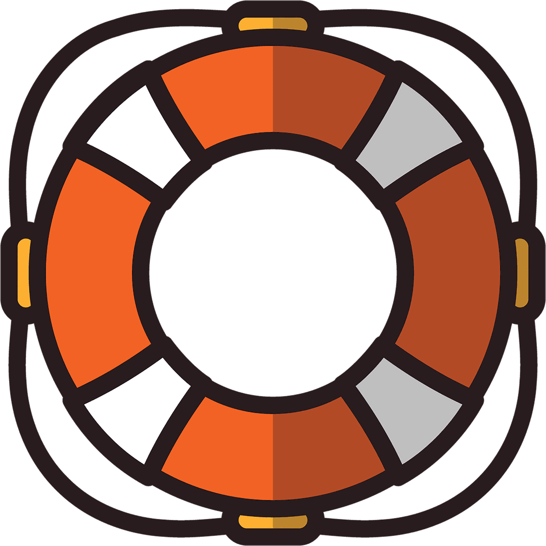 Transparent Life Buoy Icon on White Background, Safety Equipment Symbol