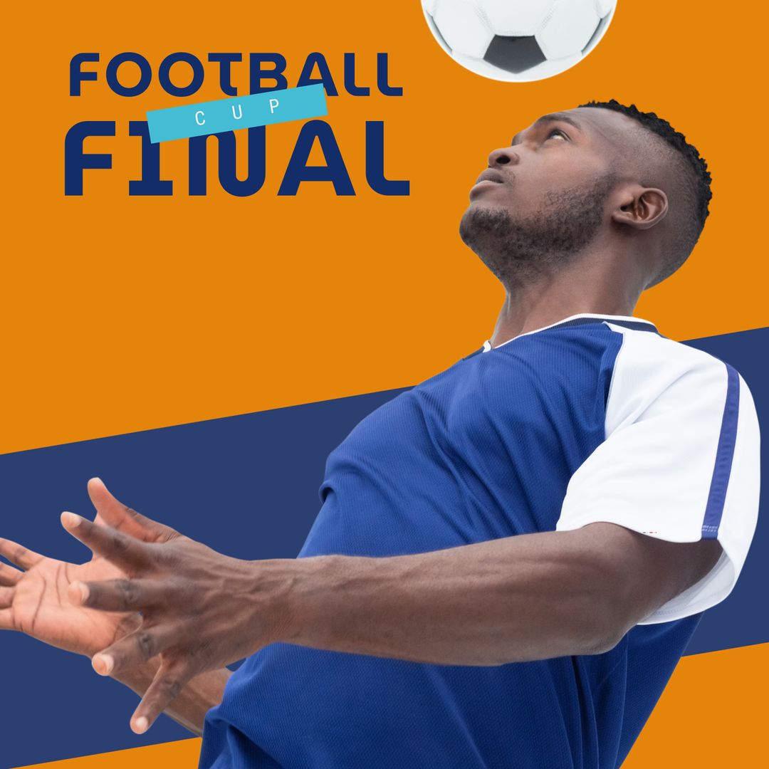Excited African American Player Heading Football during Cup Final