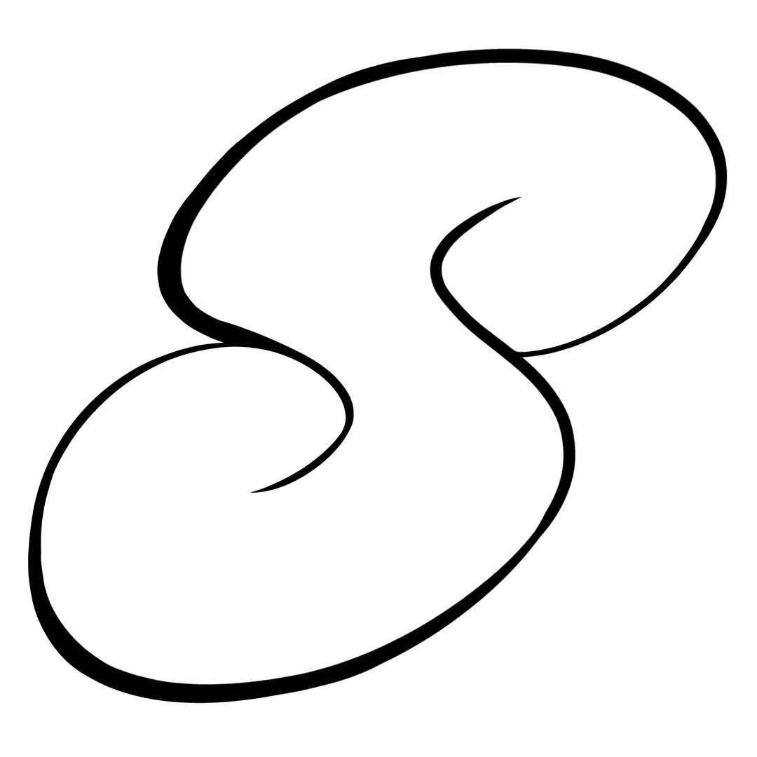 Fluid Hand-Drawn S Curve on Transparent Background