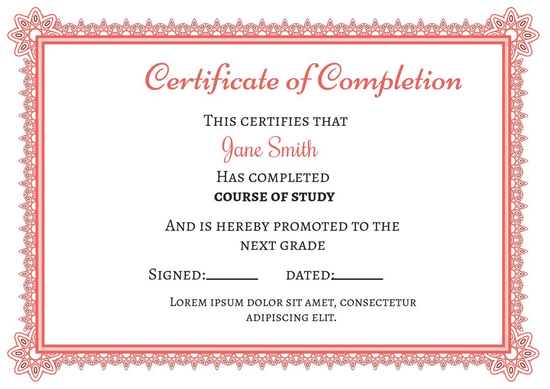 Elegant Certificate Template for Educational and Professional Awards - Download Free Stock Templates Pikwizard.com