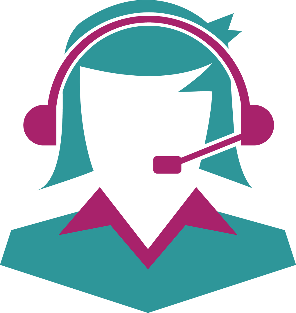 Colorful Transparent Customer Service Icon with Headset