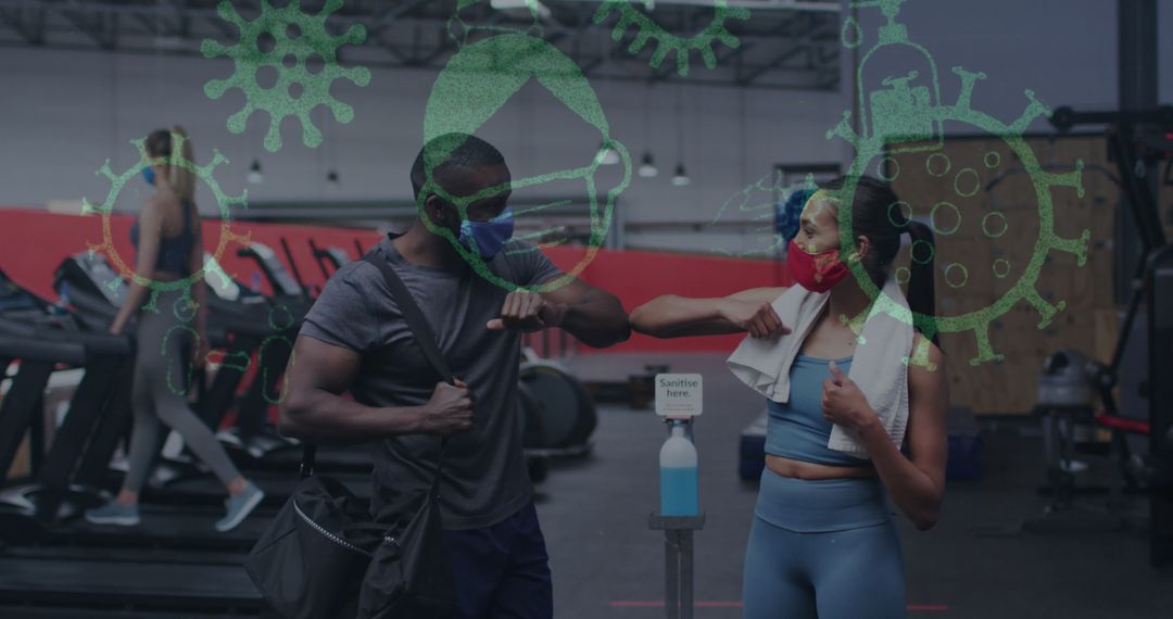 Social Distancing with Face Masks in Fitness Area