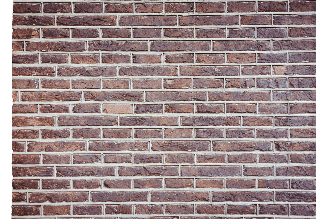 Red Brown Brick Wall Texture with Transparent Isolation