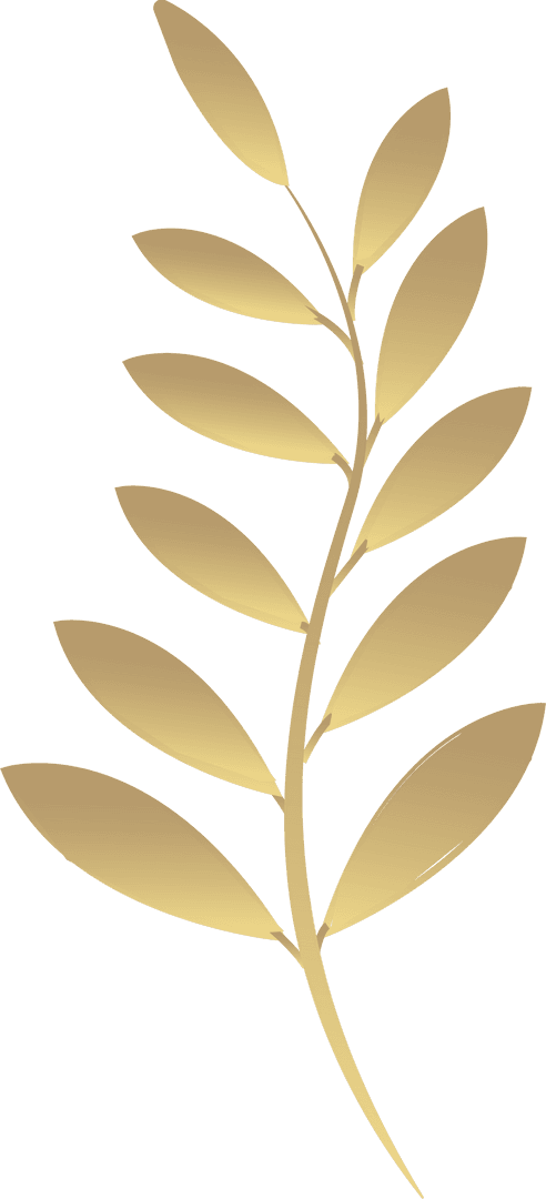 Elegantly Decorated Golden Leafy Branch with Floral Gradient