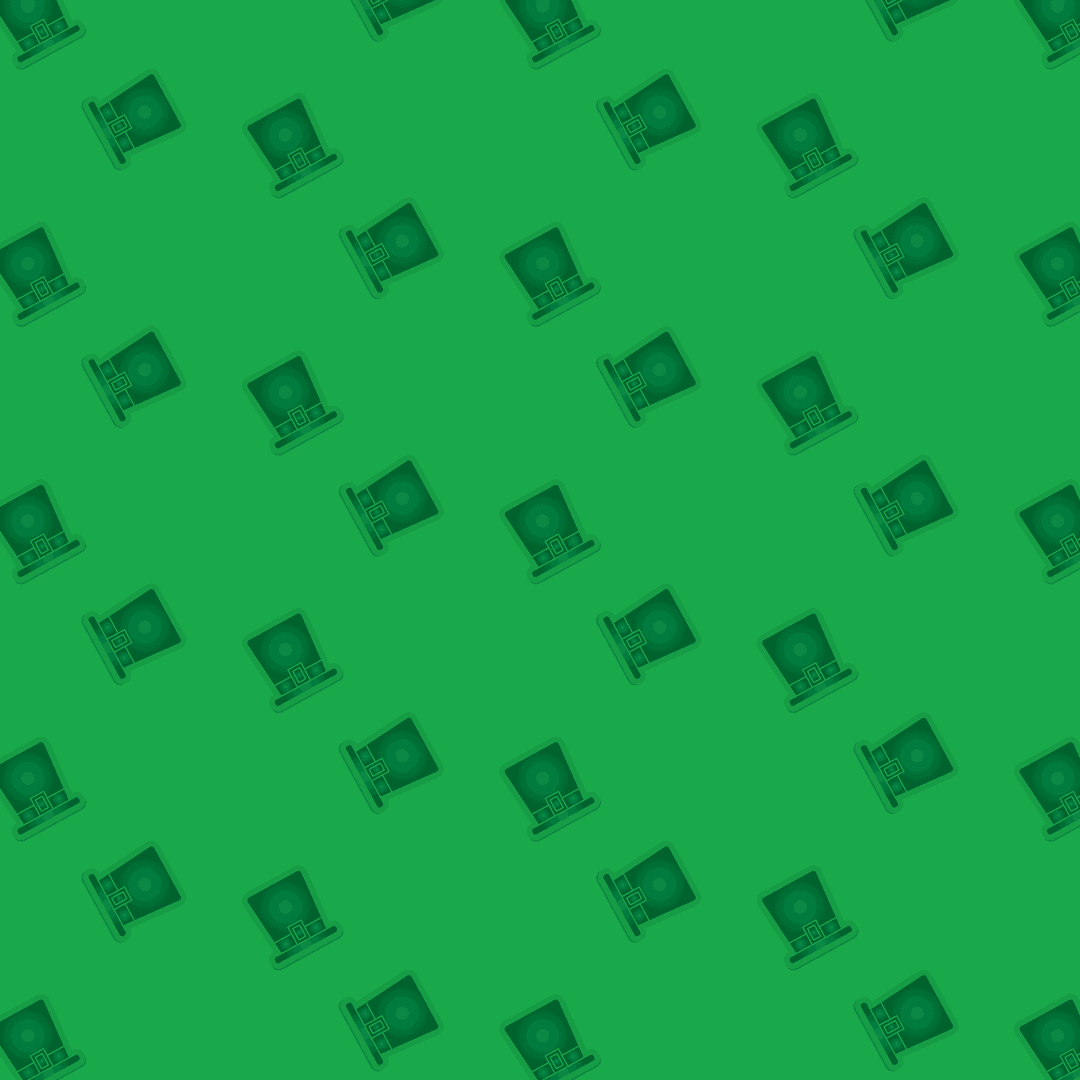 St. Patrick's Day Guild with Leprechaun Hat Pattern on Transparent Background