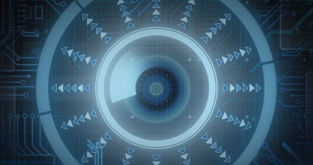 Futuristic Digital Eye Scanning and Network Interface Visualization