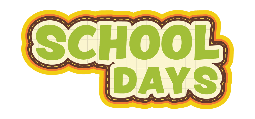 Retro School Days Text Transparent Background Ambiance