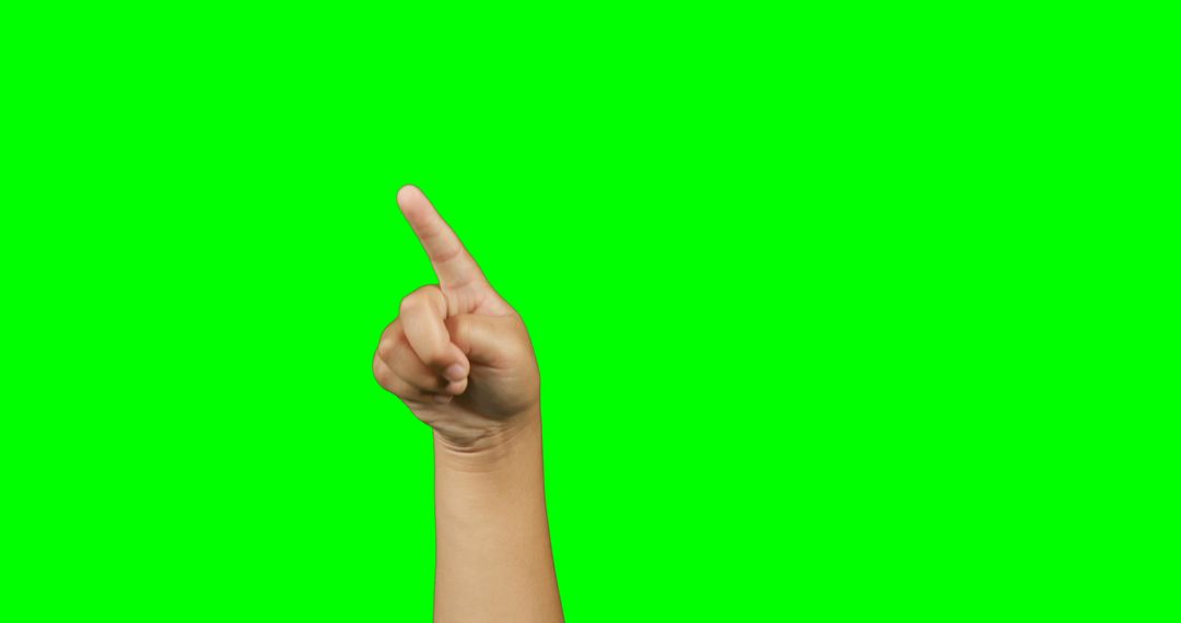 Hand Pointing Upward with Forefinger on Green Chromakey Background - Free Images, Stock Photos and Pictures on Pikwizard.com