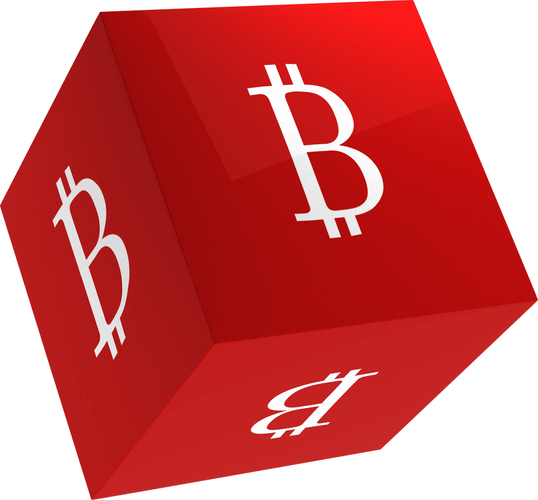 Red Bitcoin Brick on a Transparent Background