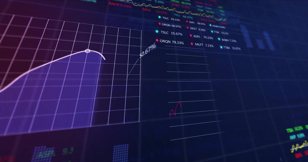 Digital Finance Data Analysis Over Grid Background