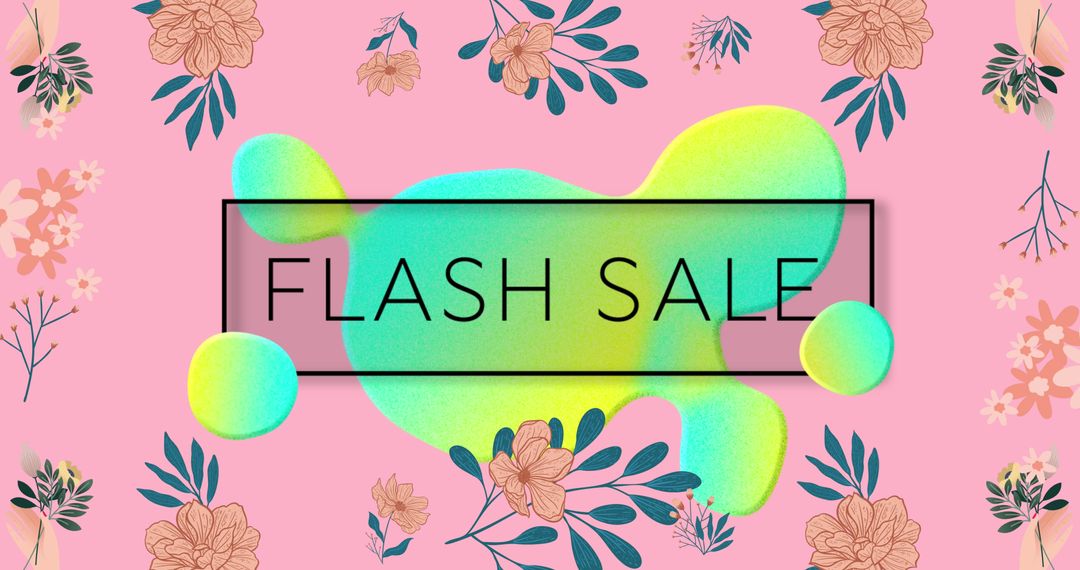 Creative Flash Sale Announcement with Floral Abstract Design - Free Images, Stock Photos and Pictures on Pikwizard.com