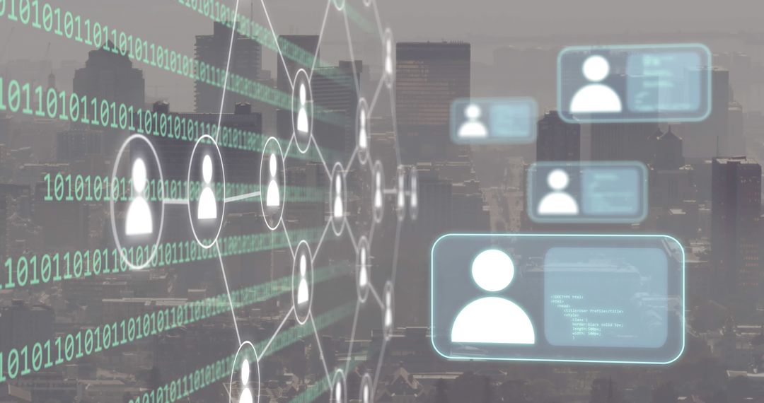 Digital Networking and Data Processing Over Urban Cityscape