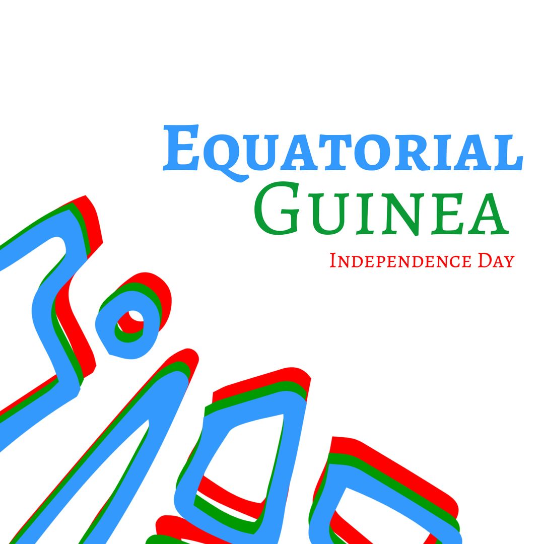 Equatorial Guinea Independence Day Celebration Art with Colorful Doodles