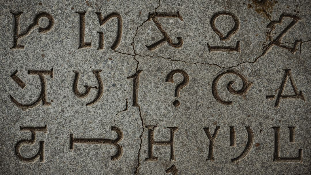 Ancient Stone Monument with Cryptic Carved Symbols