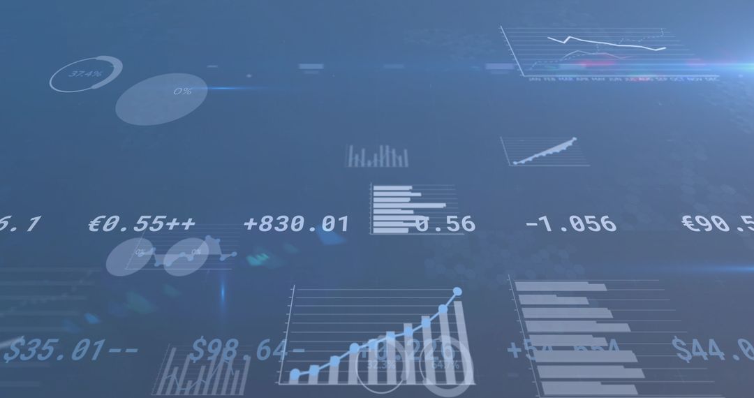 Financial Data and Analysis Represented on Futuristic Interface