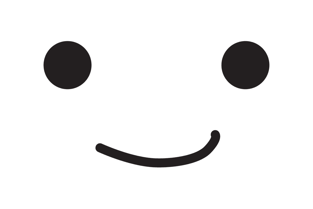Simple Smiley Face Icon on Transparent Background