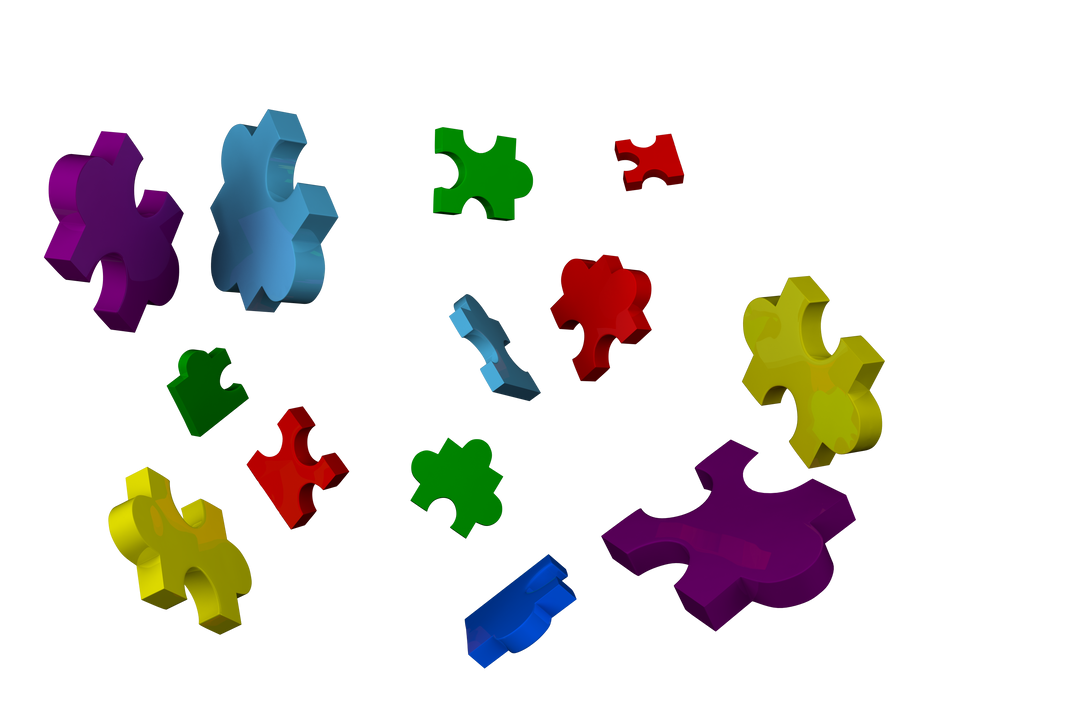 Colorful Puzzle Pieces on Transparent Background - Download Free Stock Images Pikwizard.com