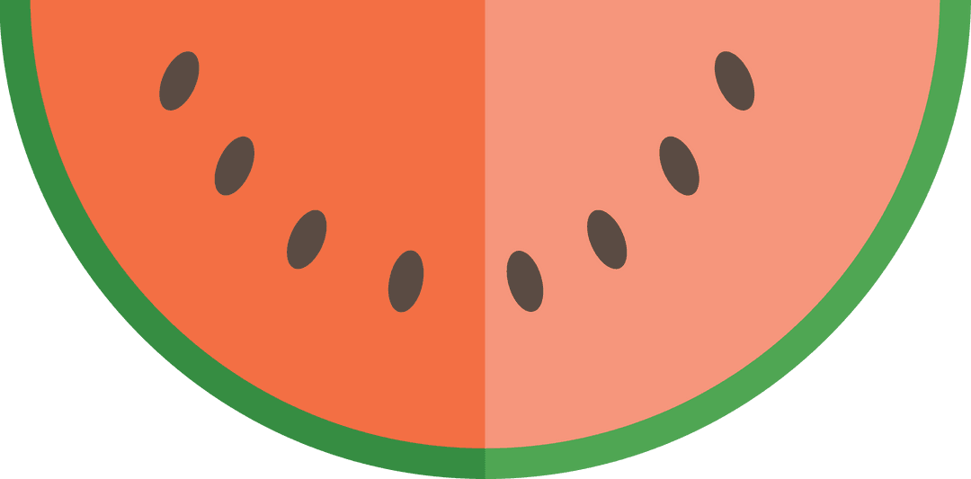 Transparent Vector Illustration of Half Watermelon
