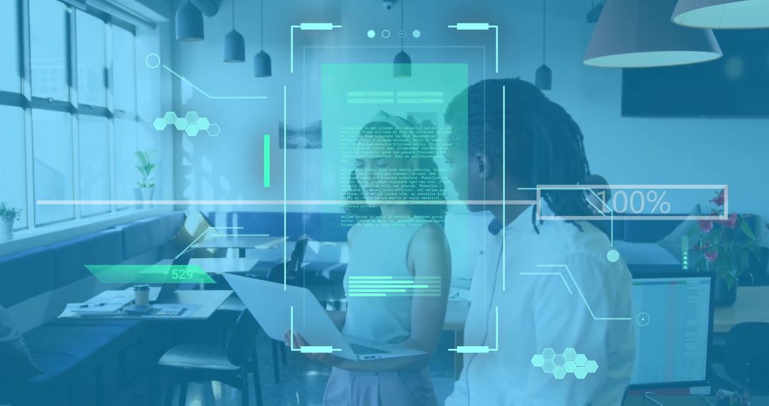 Diverse Colleagues Using Technology in Modern Office