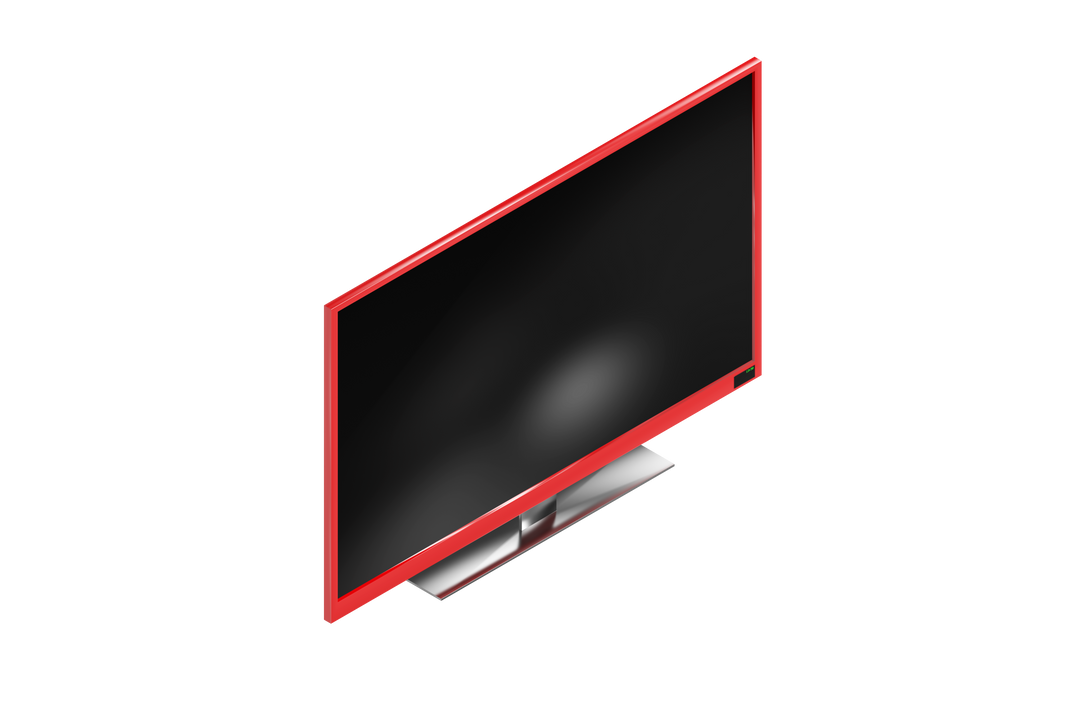 Transparent High Angle View of Black Television with Red Trim - Download Free Stock Images Pikwizard.com