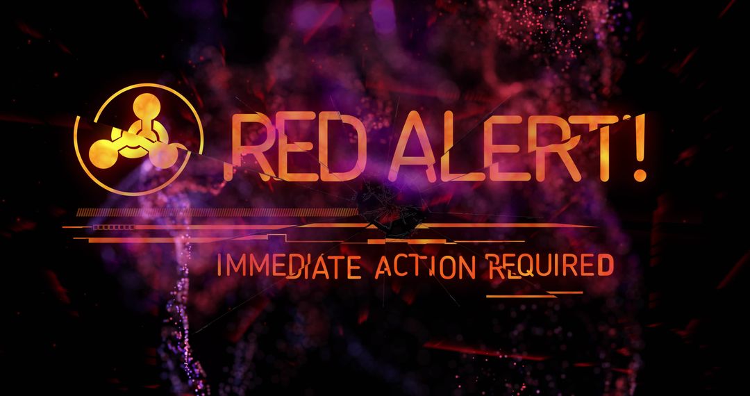 Cybersecurity Red Alert Digital Interface Warning Graphic