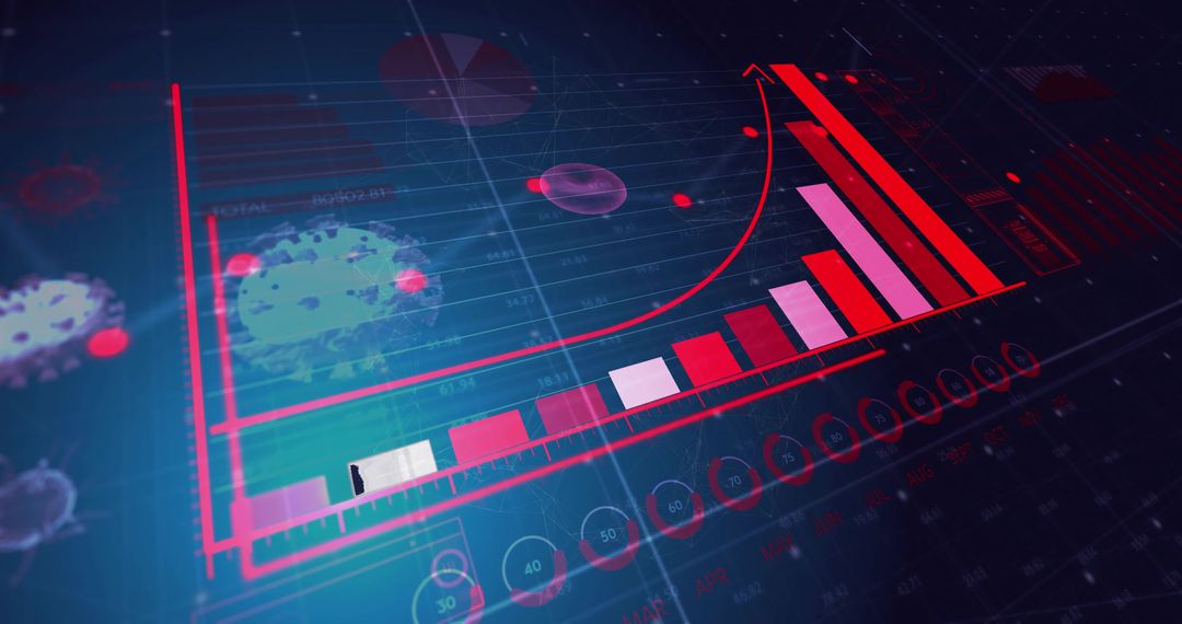 Futuristic Data Visualization of Rising Analytics Bar Chart