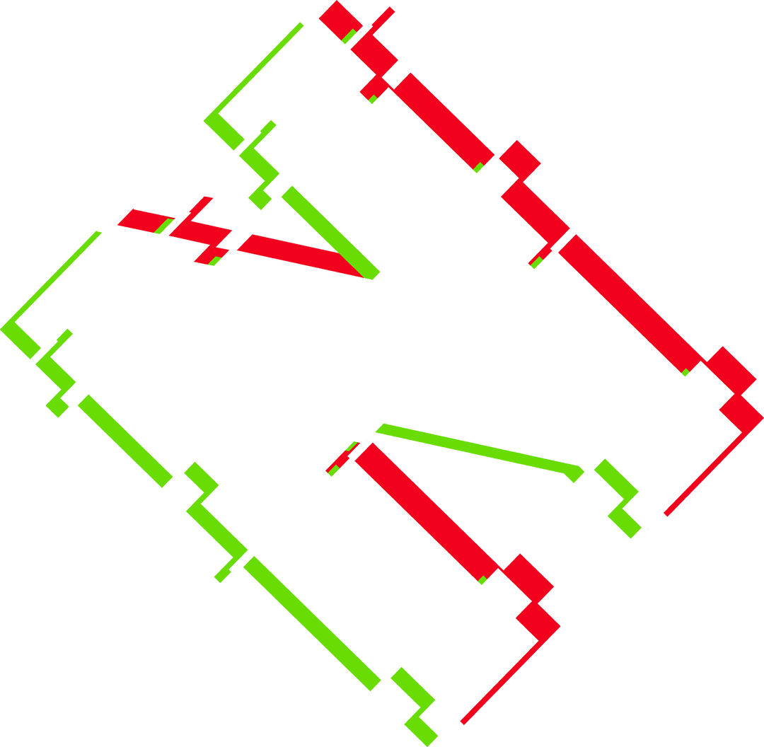 Abstract geometric form floating on transparent backdrop