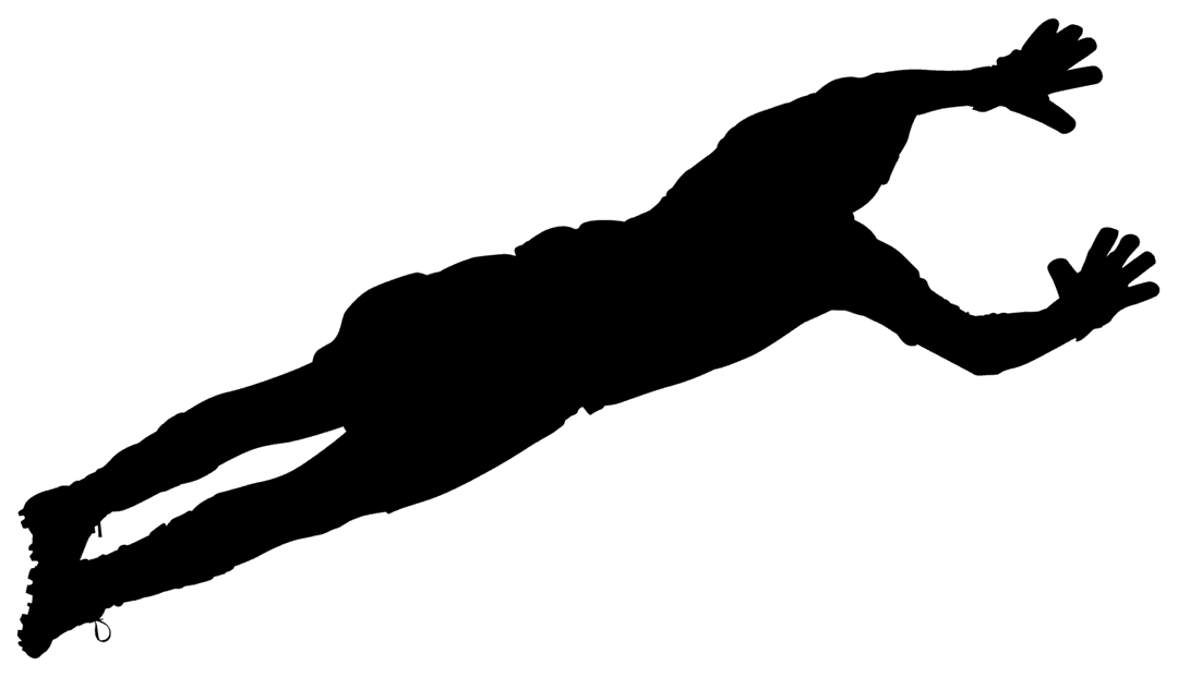 Silhouette of Man Jumping Pose on Transparent Background