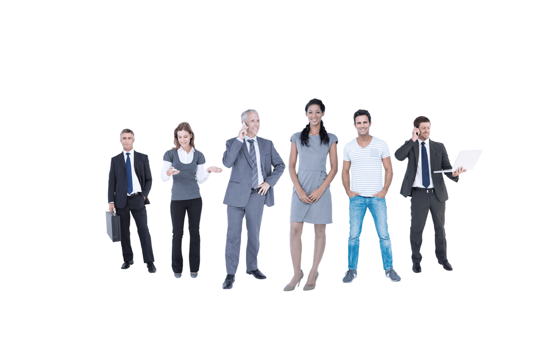 Diverse Group of Professionals Transparent Background