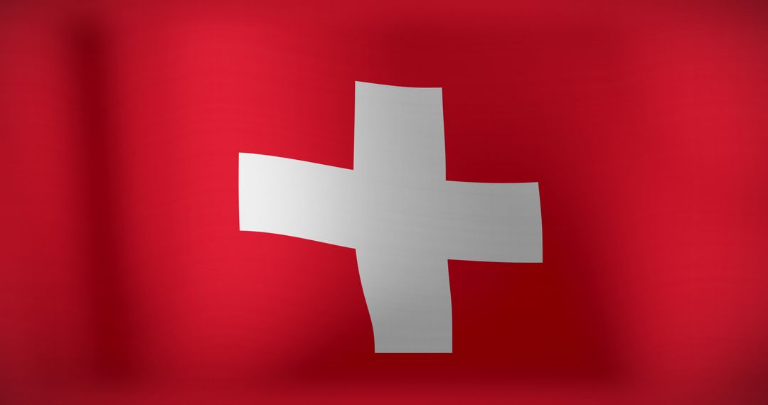Waving Swiss Flag Symbolizing National Pride