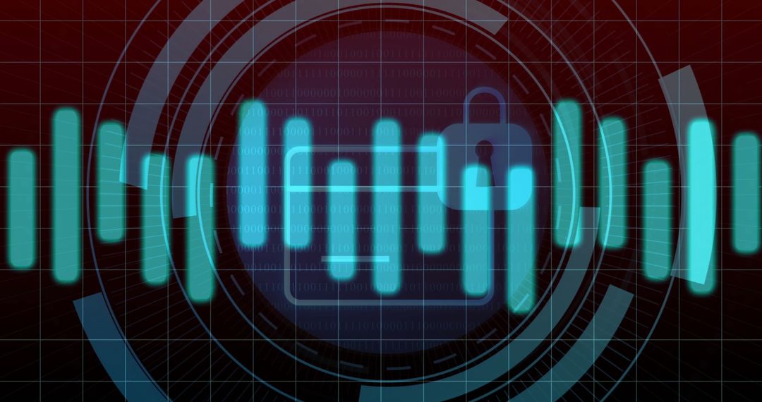 Cyber Security Padlock Over Digital Data Interface