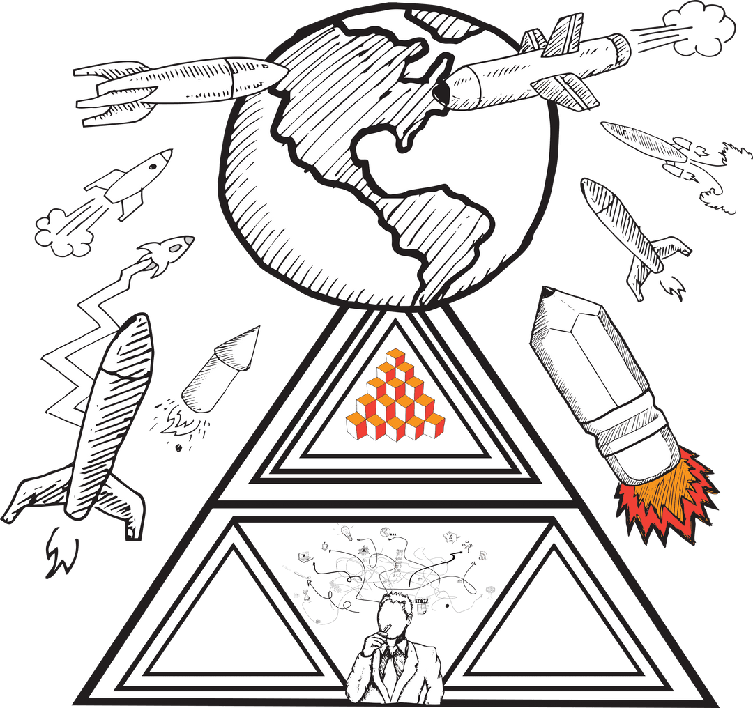 Transparent Global Innovation and Success Conceptual Doodles