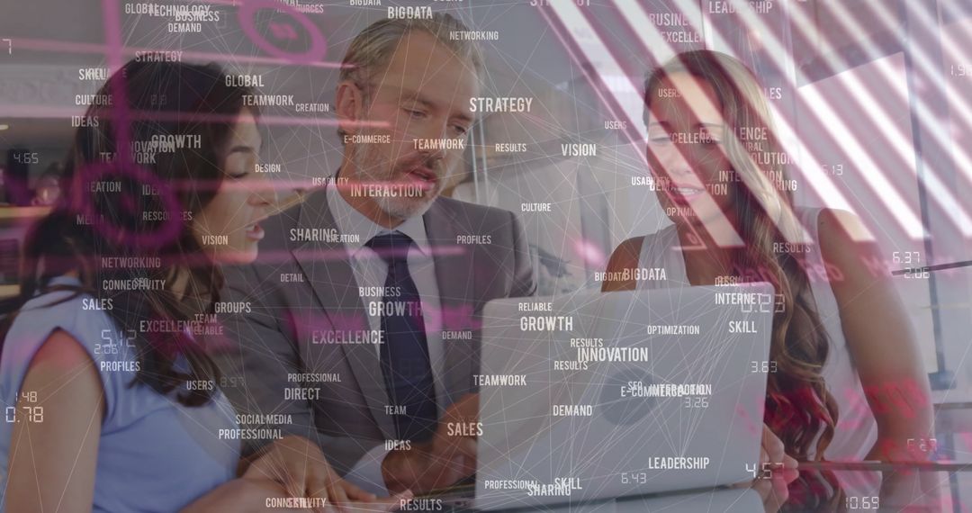 Diverse Team and Financial Data Visualization in Modern Office