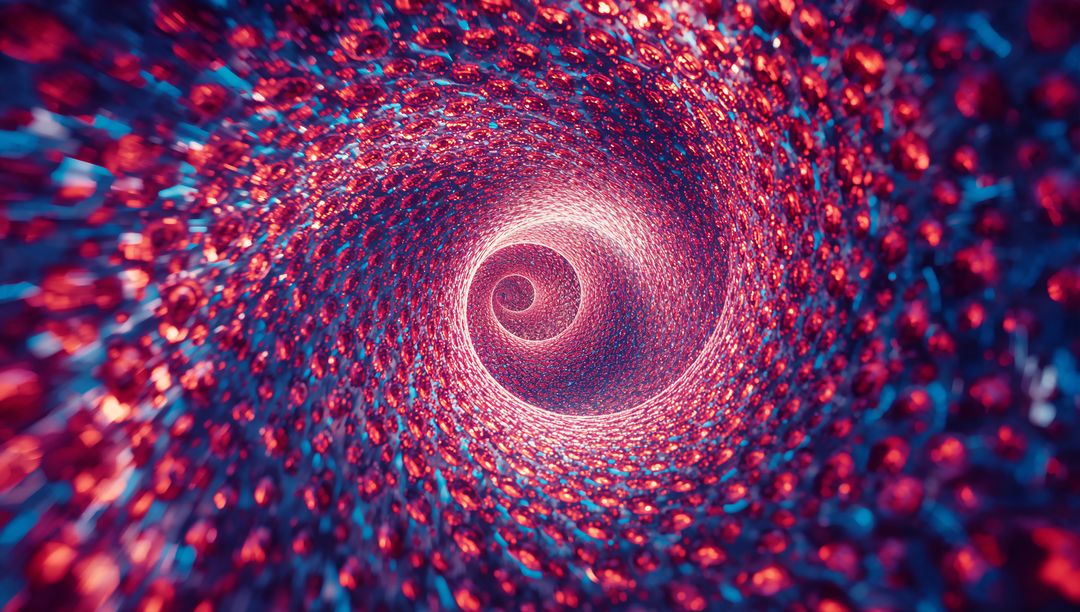 Futuristic Glowing Sphere Tunnel with Vibrant Orbs