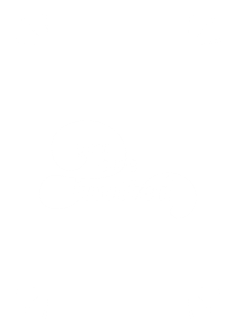 Elegant You Are Invited Text on Transparent Background